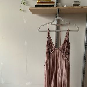 Free people mauve embroidered dress